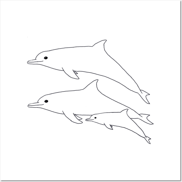 Dolphin Family Wall Art by wanungara